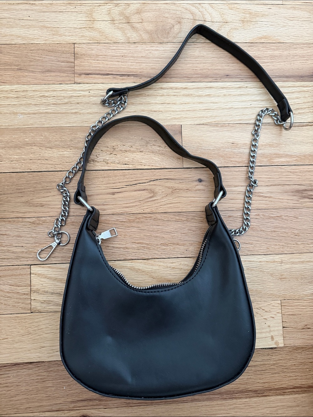 Stylish Black & Silver Rhinestone Shoulder Bag - Picture 2 of 4